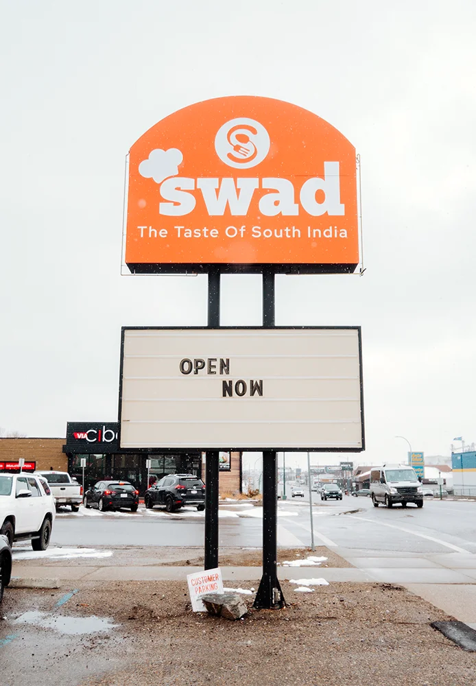 Swad Restaurant interior at 1810 3 Ave S in Lethbridge, Alberta